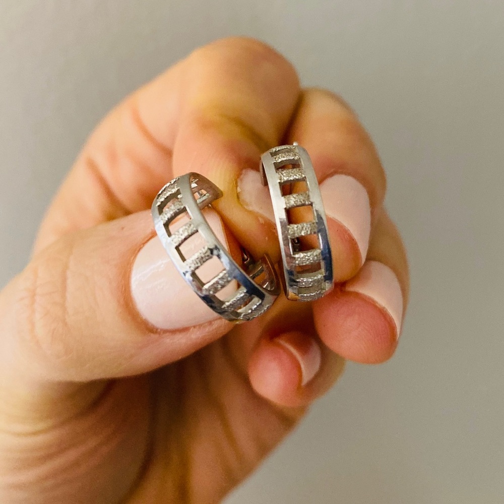 Authentic White Gold Hoop Earrings